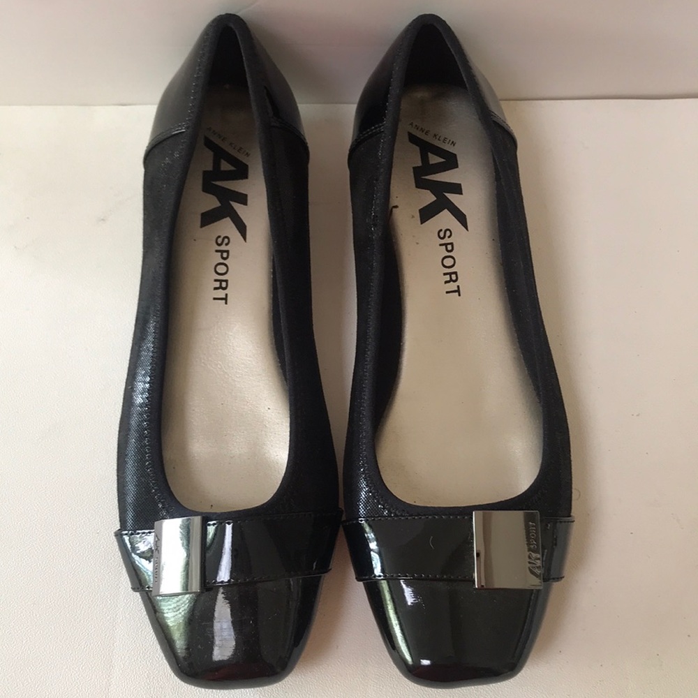 Anne Klein Sport Women Black Flat Shoe Size 9